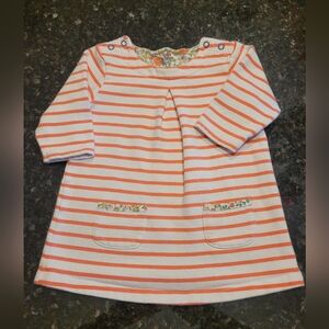 Baby Boden Striped Sweatshirt Dress  6/12mo
